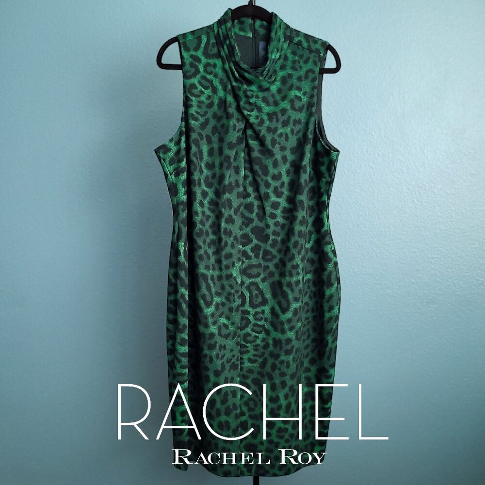RACHEL ROY ~ Plus Size “Harland” Dress ~ Green/Black 16W EUC